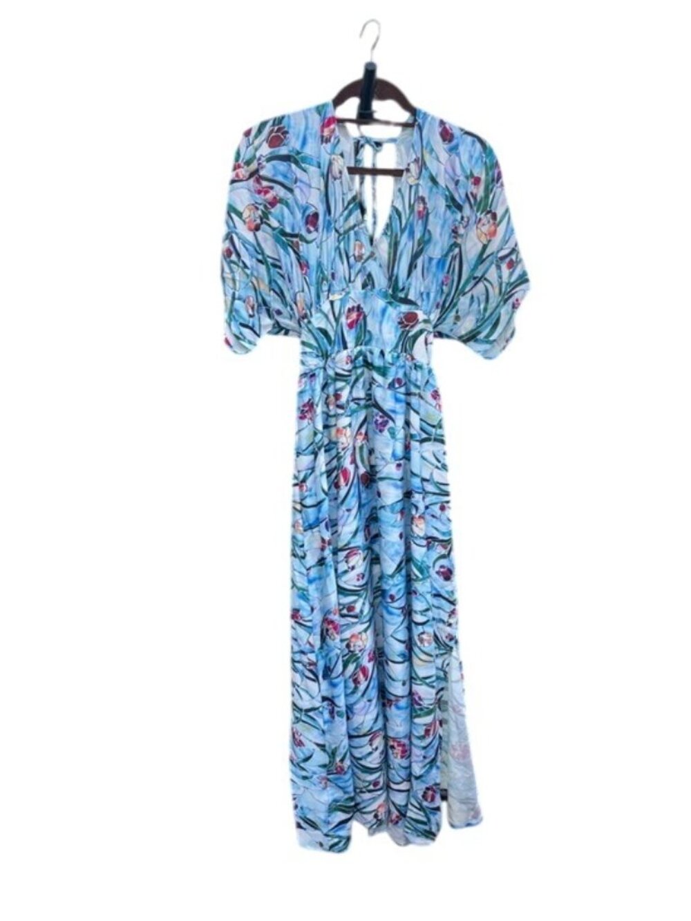 ADOR Light Blue Floral Maxi Dress M NEW